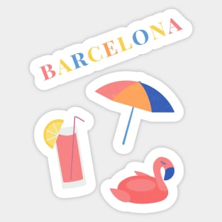 Barcelona Summer Vacation Essentials Sticker